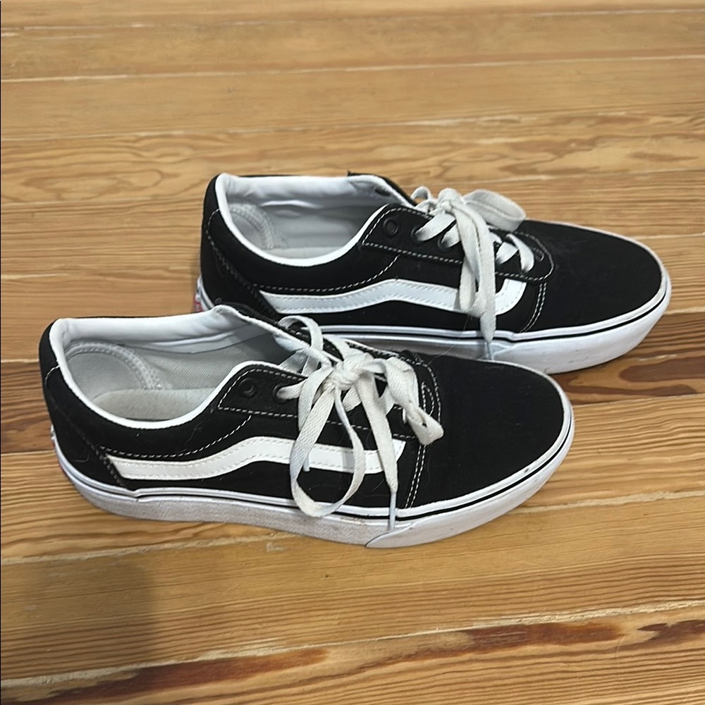 Vans Black and White platform shoes